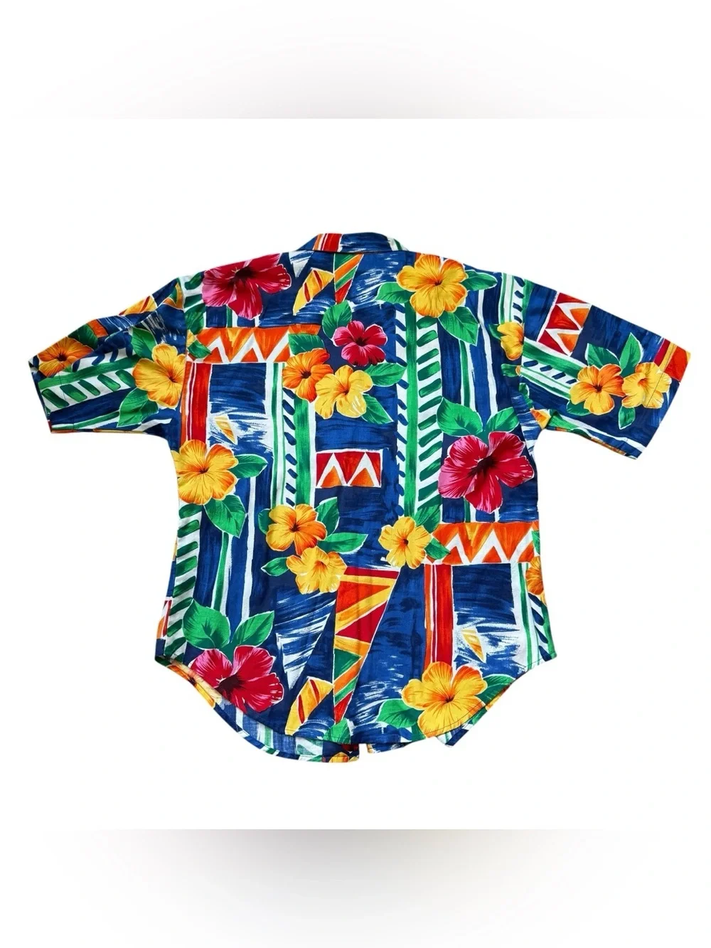 VTG Tropical Floral Two Piece Set Hawaiian Shirt Shorts Matching Resort Set Sz 8